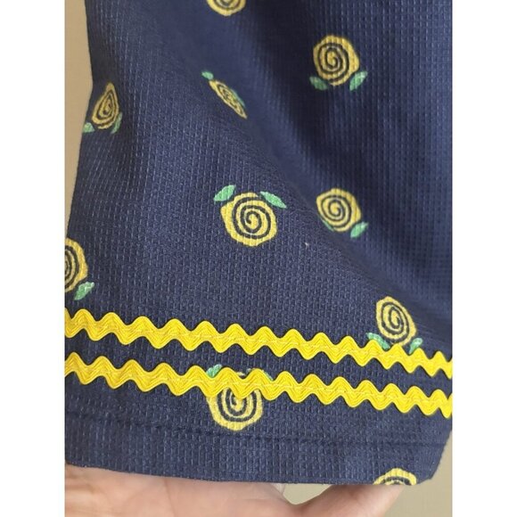 Vintage Oshkosh Collection Girls Dress 2T Toddler Blue Yellow Roses - Picture 2 of 10